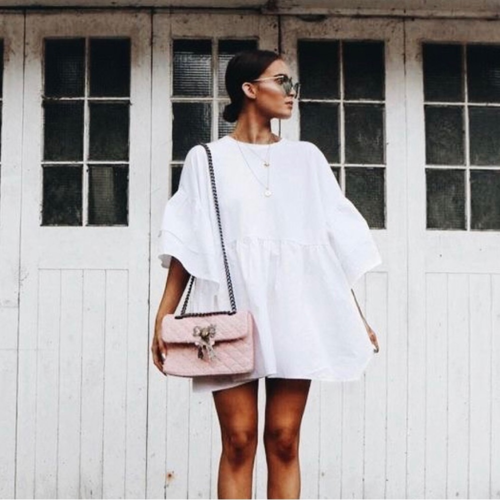 ISO!!!! This Zara White Oversized Mini Shirt Dress! Size Large or XL! - Picture 3 of 3